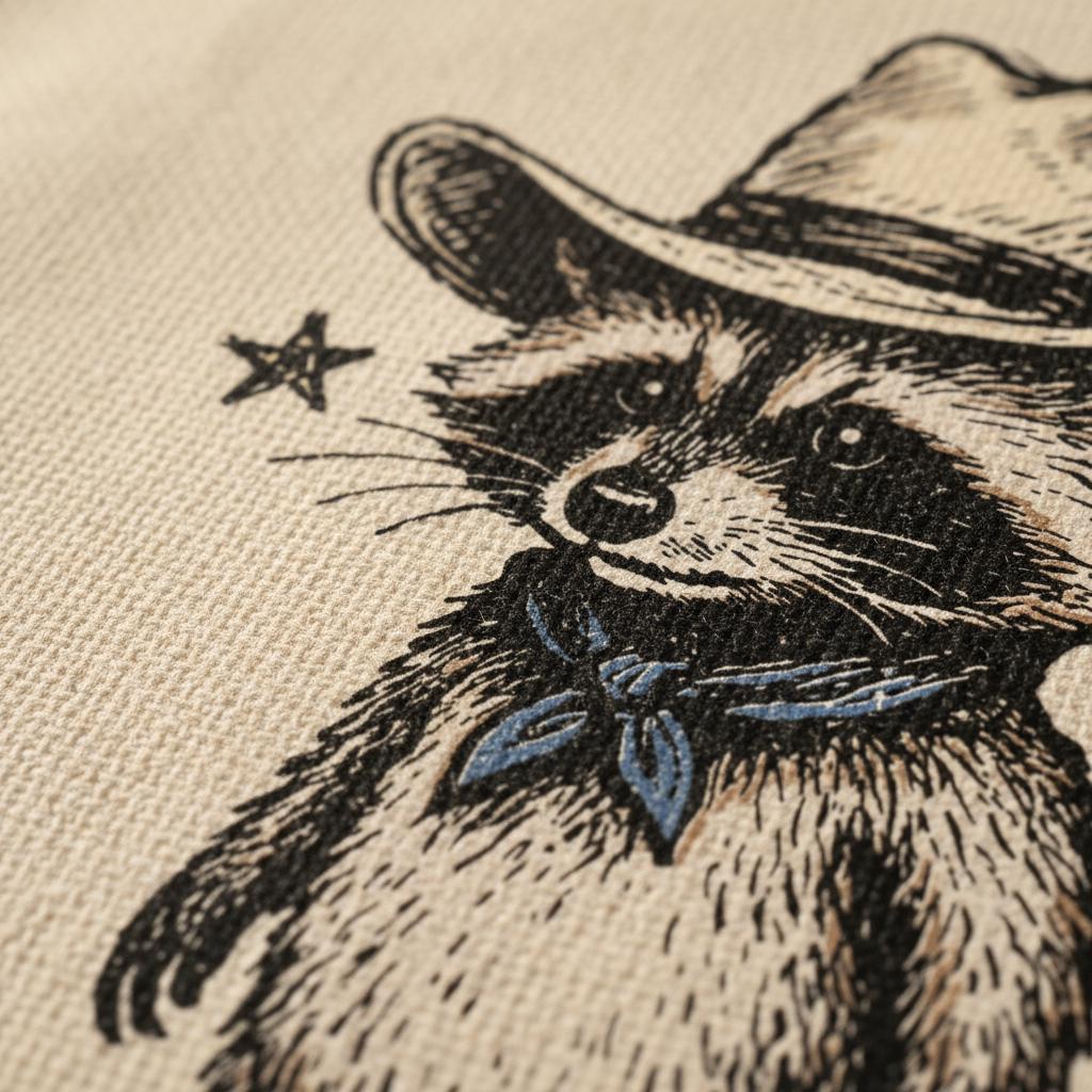 Cowboy Raccoon PNG, Cute Western Animal Design - 300 DPI Design for T-Shirt