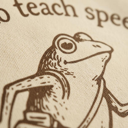Off to Teach Speech PNG, Frog Teacher Design - 300 DPI Design for T-Shirt