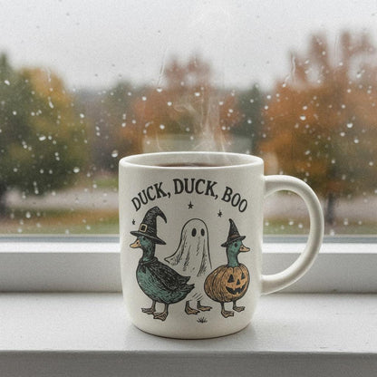 Duck Duck Boo PNG, Halloween Duck Digital Download - 300 DPI Design for