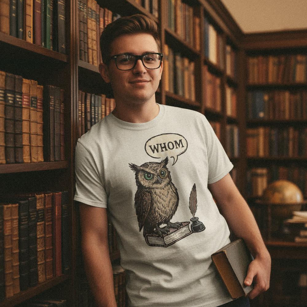 Whom Owl PNG, Funny Grammar Shirt - 300 DPI Design for T-Shirt