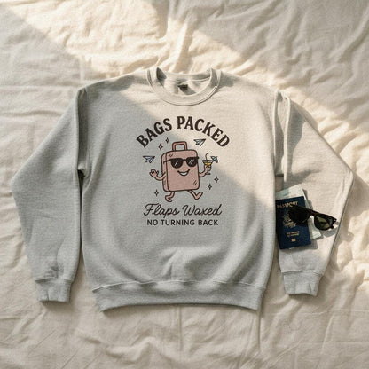 Bags Packed Flaps Waxed No Turning Back PNG, Travel Lover Gift - 300 DPI