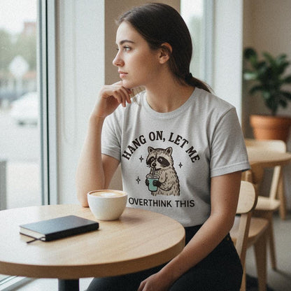 Hang On Let Me Overthink This PNG, Funny Raccoon Illustration - 300 DPI