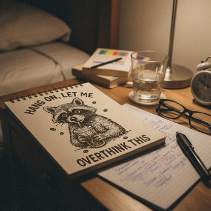 Hang On Let Me Overthink This PNG Raccoon Digital Download, Funny Coffee