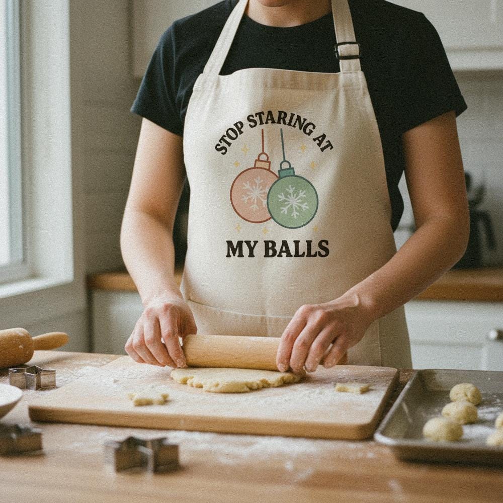 Stop Staring At My Balls PNG, Funny Christmas Ornament Design - 300 DPI