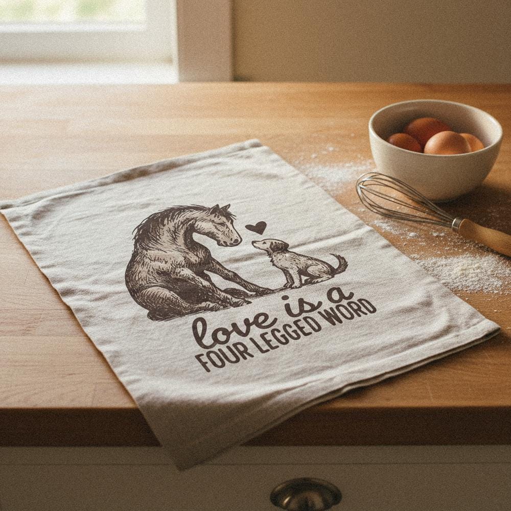 Love Is A Four Legged Word PNG, Dog and Horse Digital Download - 300 DPI