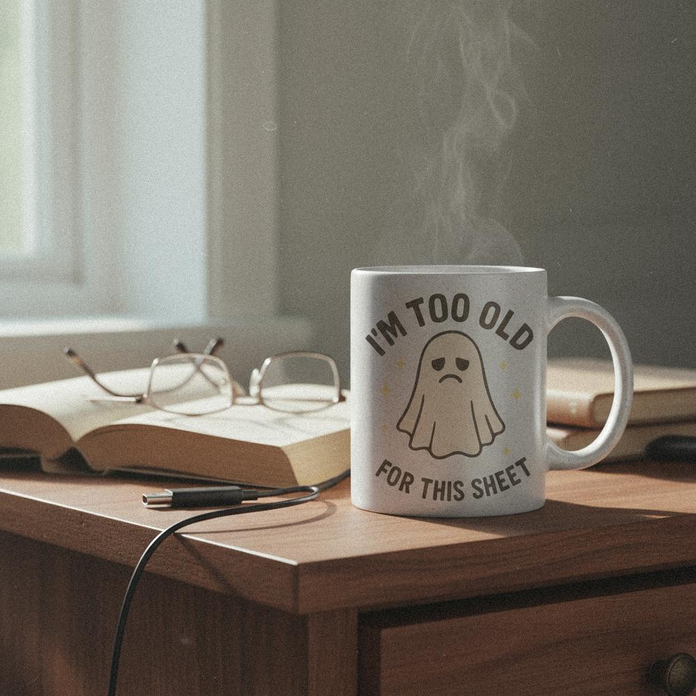 I'm Too Old For This Sheet PNG, Funny Ghost Halloween Shirt - 300 DPI