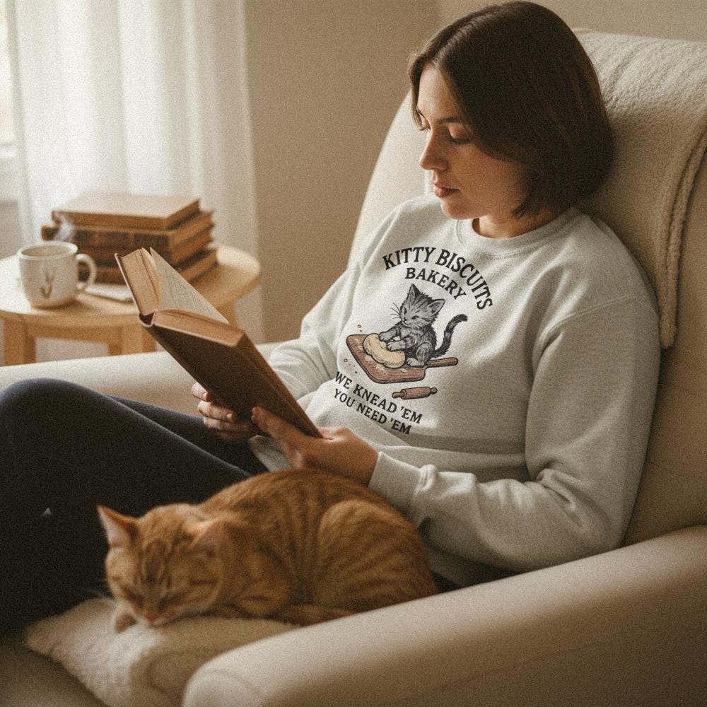 Kitty Biscuits Bakery PNG, Cute Cat Making Biscuits - 300 DPI Design for