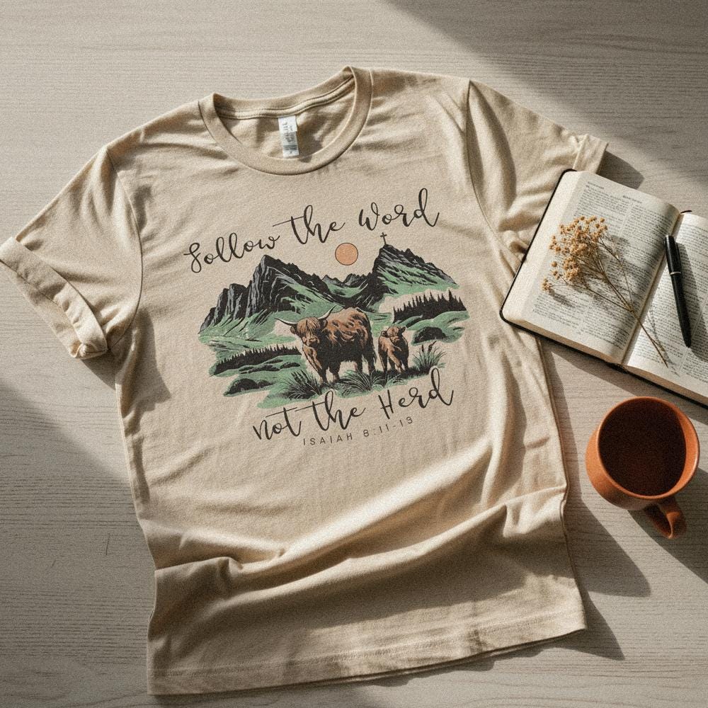 Follow The Word PNG, Not The Herd Shirt - 300 DPI Design for T-Shirt