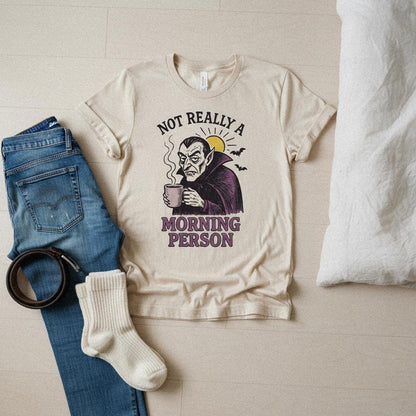 Not Really a Morning Person PNG, Vampire Coffee Lover Digital Art - 300