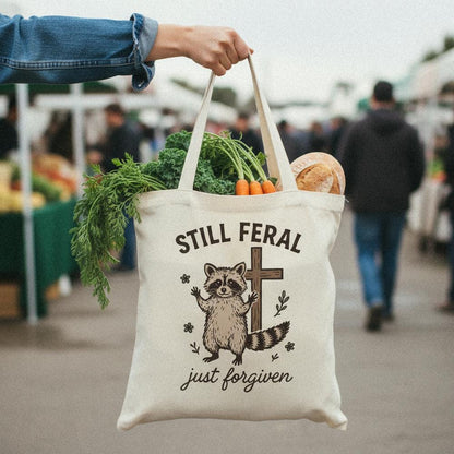 Still Feral PNG, Just Forgiven Raccoon Digital Download - 300 DPI Design