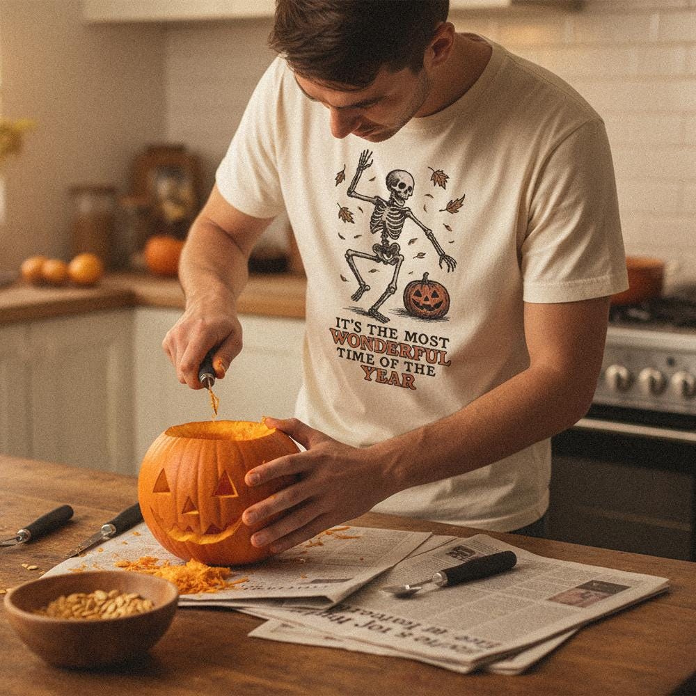 It’s The Most Wonderful Time Of The Year PNG, Dancing Skeleton Pumpkin