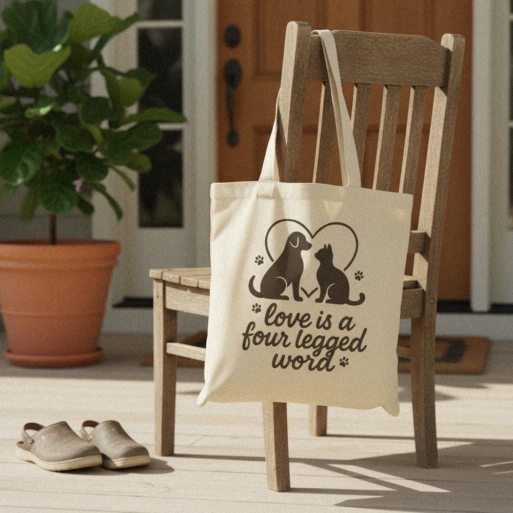 Love Is a Four Legged Word PNG, Dog and Cat Heart Design - 300 DPI Design