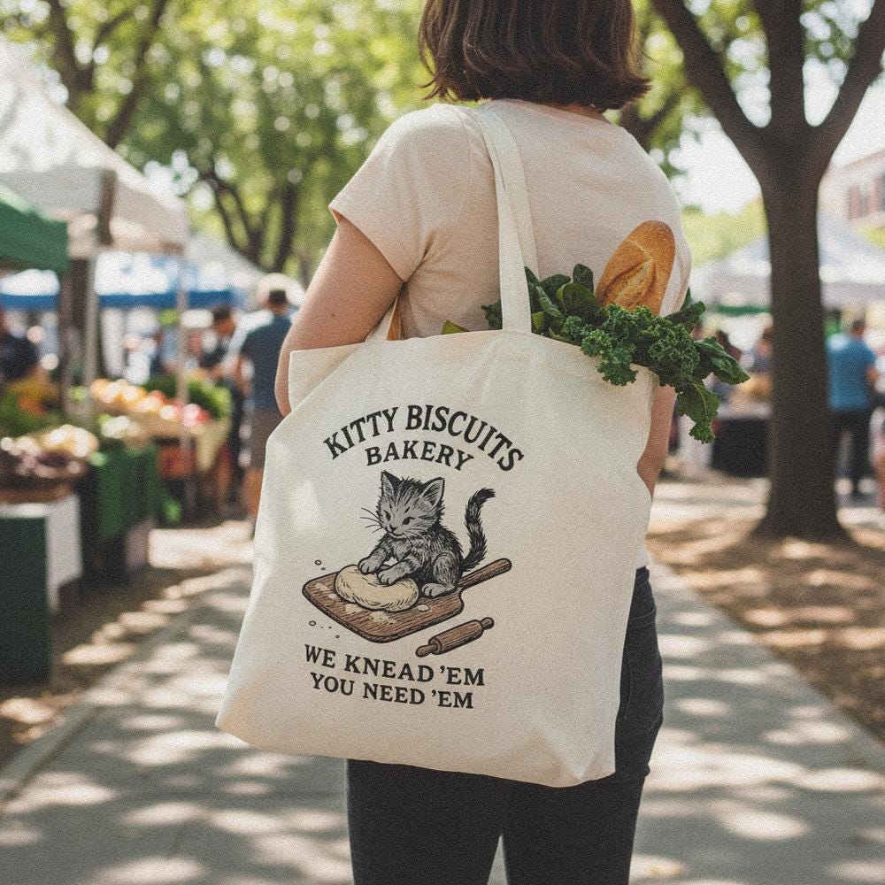 Kitty Biscuits Bakery PNG, Cute Cat Making Biscuits - 300 DPI Design for