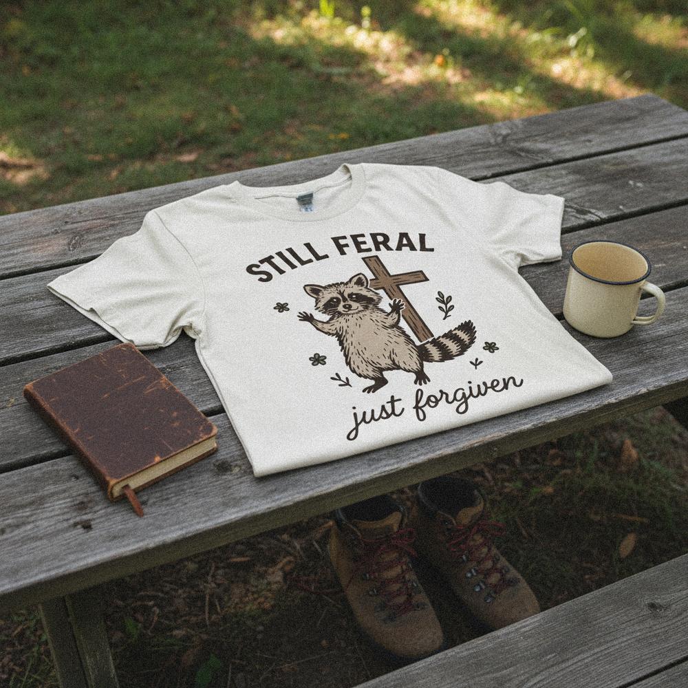 Still Feral PNG, Just Forgiven Raccoon Digital Download - 300 DPI Design