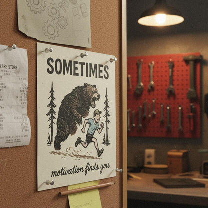 Sometimes Motivation Finds You PNG, Bear Running Digital Download - 300