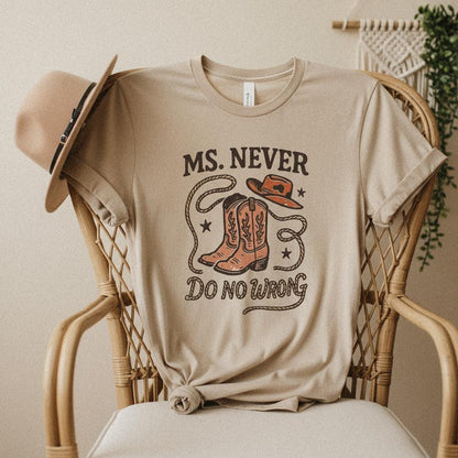 Ms. Never Do No Wrong PNG, Western Cowgirl Boots and Hat - 300 DPI Design