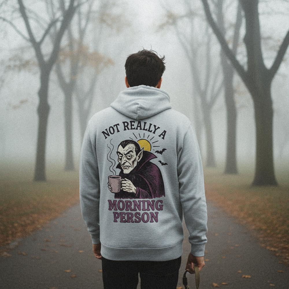 Not Really a Morning Person PNG, Vampire Coffee Lover Digital Art - 300