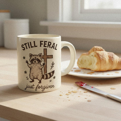 Still Feral PNG, Just Forgiven Raccoon Digital Download - 300 DPI Design