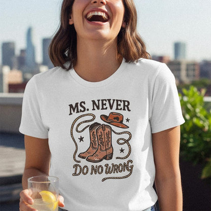 Ms. Never Do No Wrong PNG, Western Cowgirl Boots and Hat - 300 DPI Design