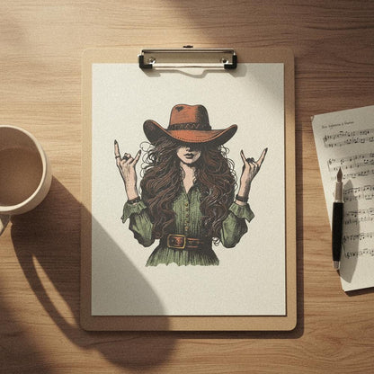 Cowgirl PNG, Western Fashion Digital Download - 300 DPI Design for T-Shirt