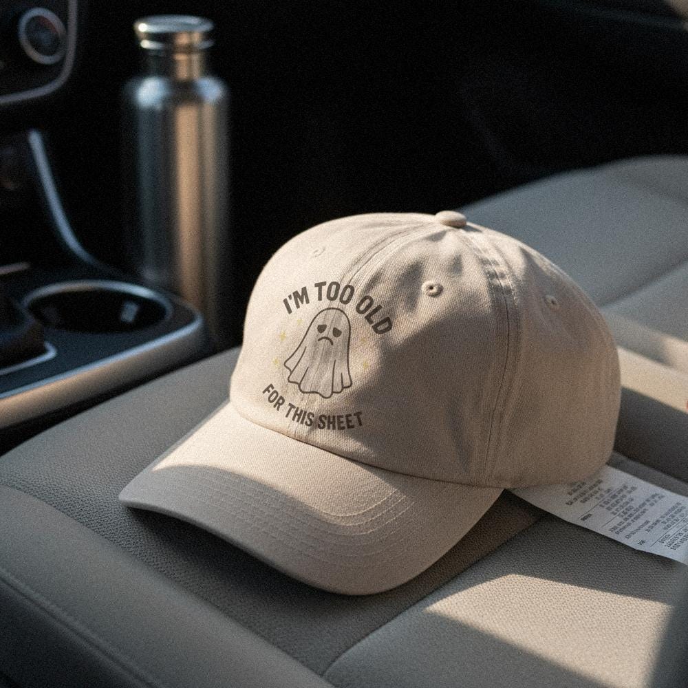 I'm Too Old For This Sheet PNG, Funny Ghost Halloween Shirt - 300 DPI