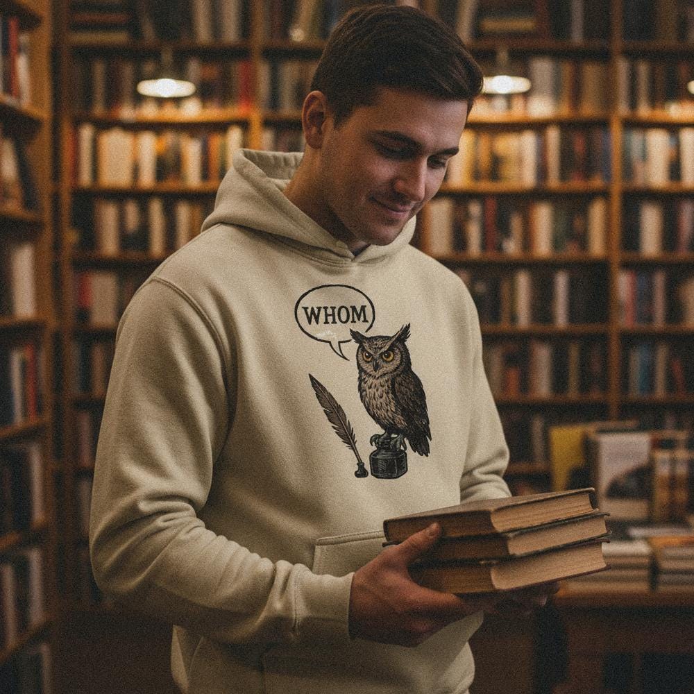 Whom Owl PNG, Funny Grammar Shirt - 300 DPI Design for T-Shirt