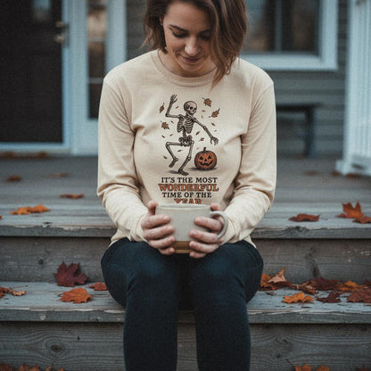 It’s The Most Wonderful Time Of The Year PNG, Dancing Skeleton Pumpkin