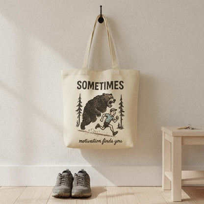 Sometimes Motivation Finds You PNG, Bear Running Digital Download - 300