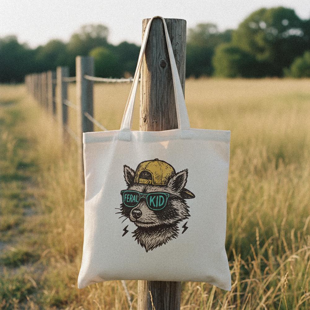 Feral Kid PNG, Cool Raccoon Graphic - 300 DPI Design for T-Shirt