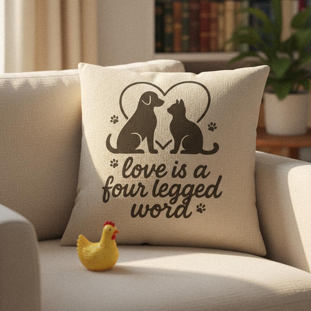 Love Is a Four Legged Word PNG, Dog and Cat Heart Design - 300 DPI Design
