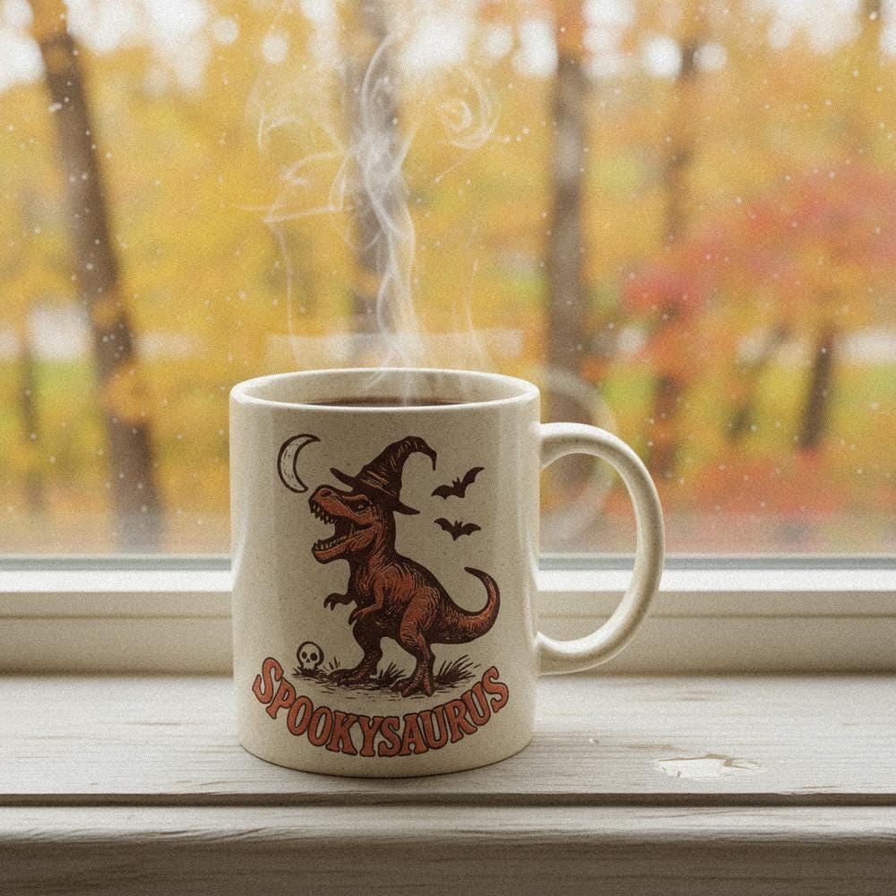 Spookysaurus PNG, Halloween Dinosaur Shirt - 300 DPI Design for T-Shirt