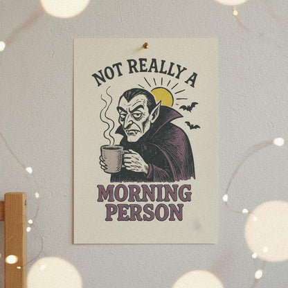 Not Really a Morning Person PNG, Vampire Coffee Lover Digital Art - 300