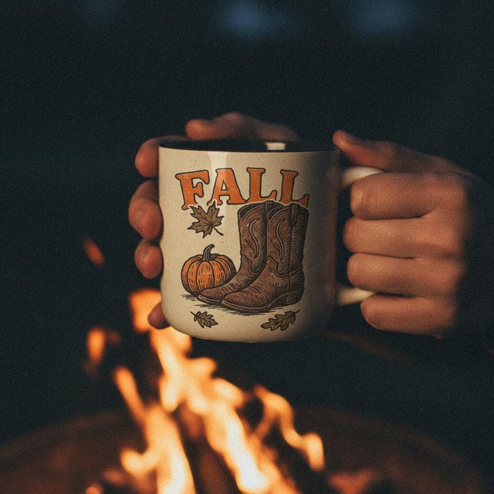 Fall PNG, Western Boots Autumn Design - 300 DPI Design for T-Shirt