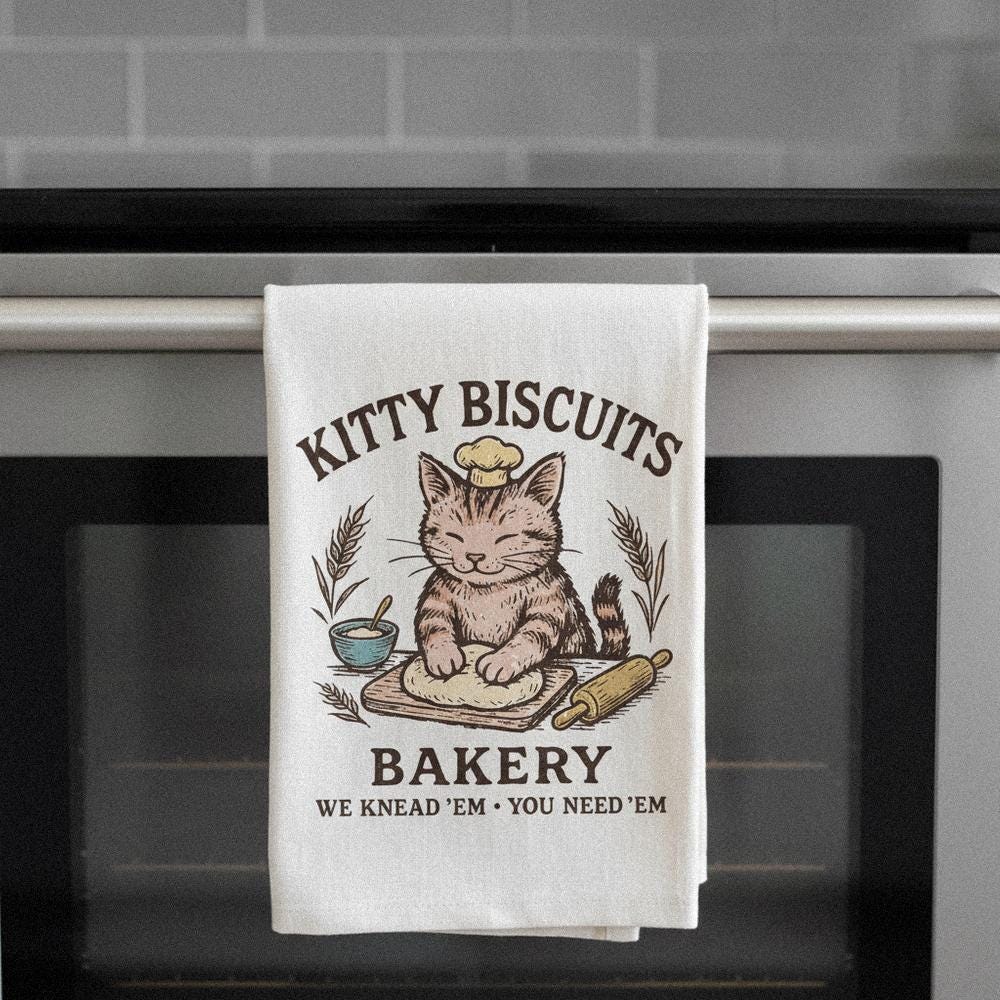 Kitty Biscuits Bakery PNG, Cute Cat Digital Download - 300 DPI Design for