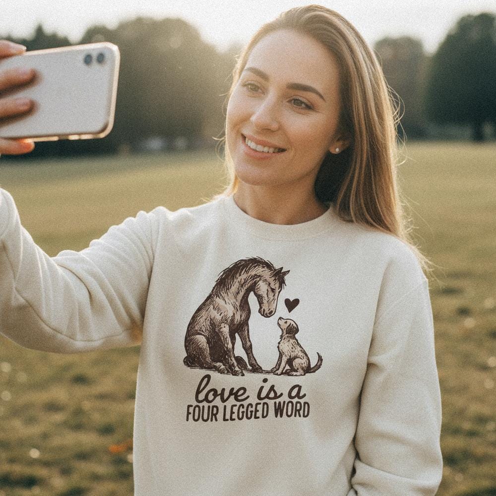 Love Is A Four Legged Word PNG, Dog and Horse Digital Download - 300 DPI