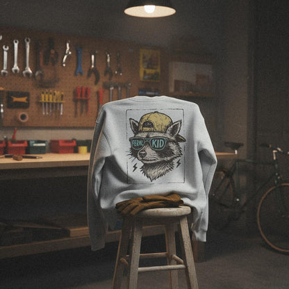 Feral Kid PNG, Cool Raccoon Graphic - 300 DPI Design for T-Shirt