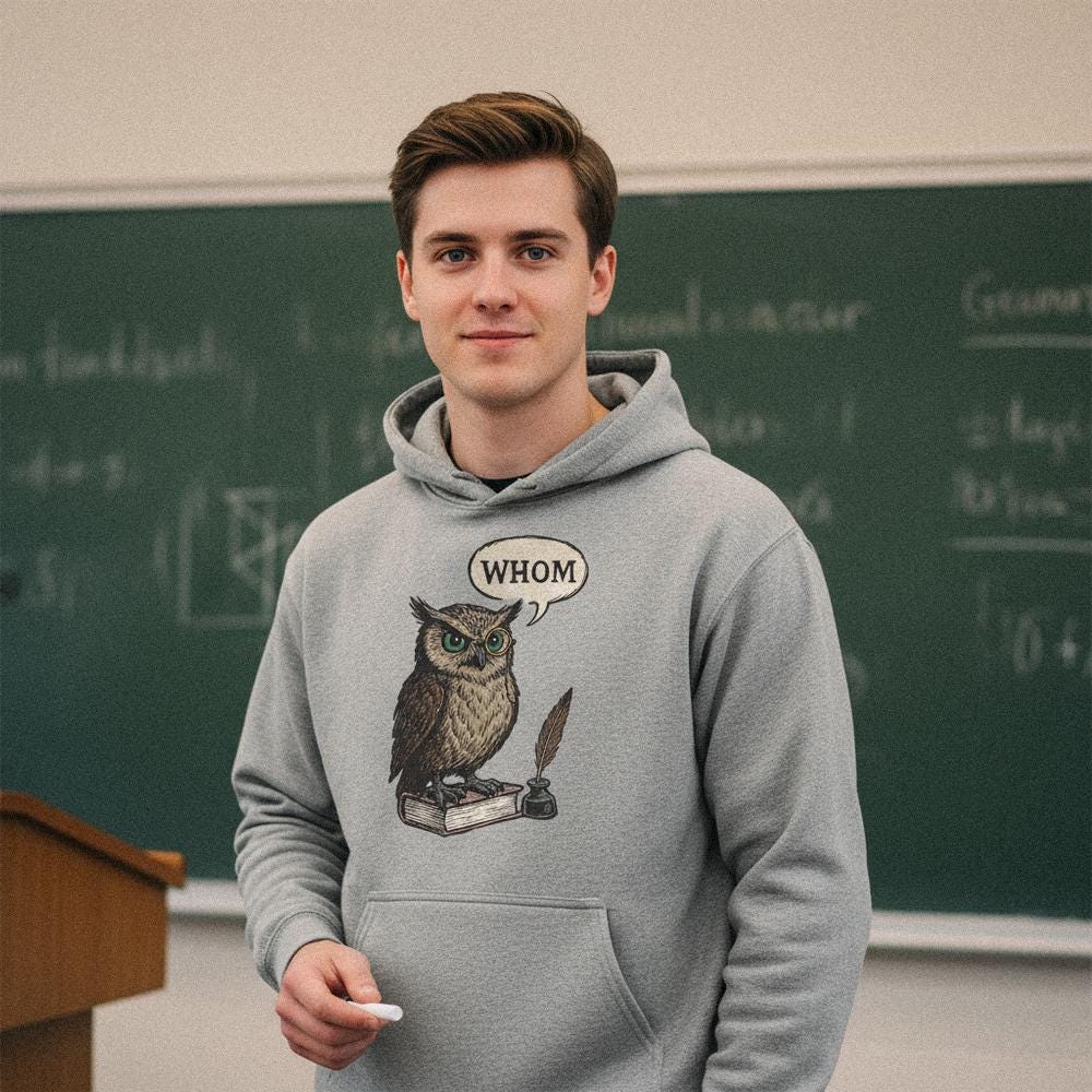 Whom Owl PNG, Funny Grammar Shirt - 300 DPI Design for T-Shirt