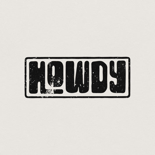 Howdy Typography PNG, Vintage Western Greeting - 300 DPI Design for T-Shirt