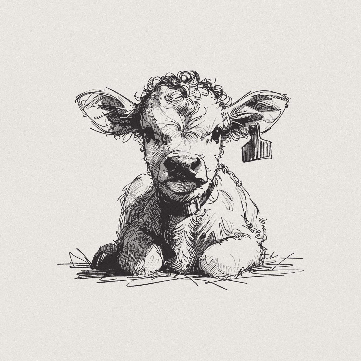 Adorable Calf PNG, Cute Farm Animal - 300 DPI Design for T-Shirt