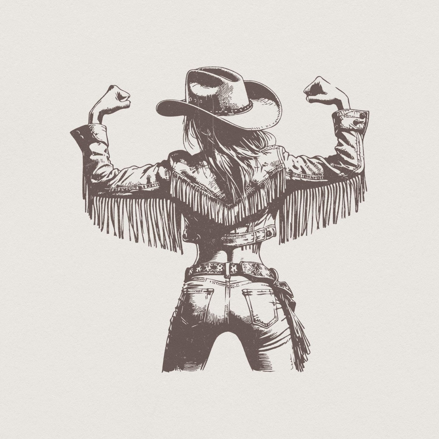 Cowgirl PNG, Vintage Style PNG - 300 DPI Design for T-Shirt