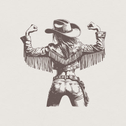 Cowgirl PNG, Vintage Style PNG - 300 DPI Design for T-Shirt