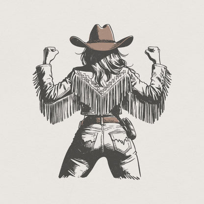 Rustic Cowgirl PNG, Vintage Style PNG - 300 DPI Design for T-Shirt