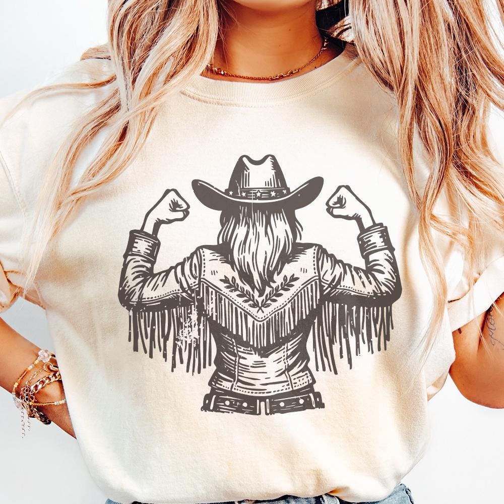 Empowered Cowgirl PNG, Strong Female Western Art - 300 DPI Design for