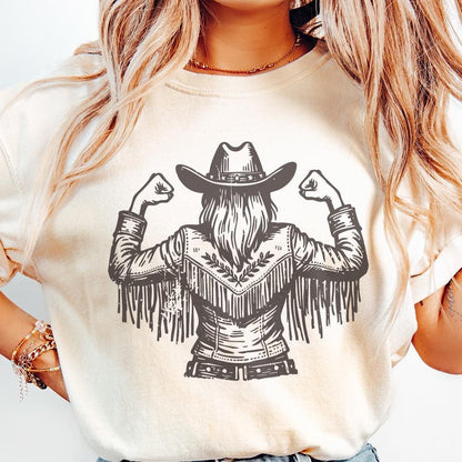 Empowered Cowgirl PNG, Strong Female Western Art - 300 DPI Design for