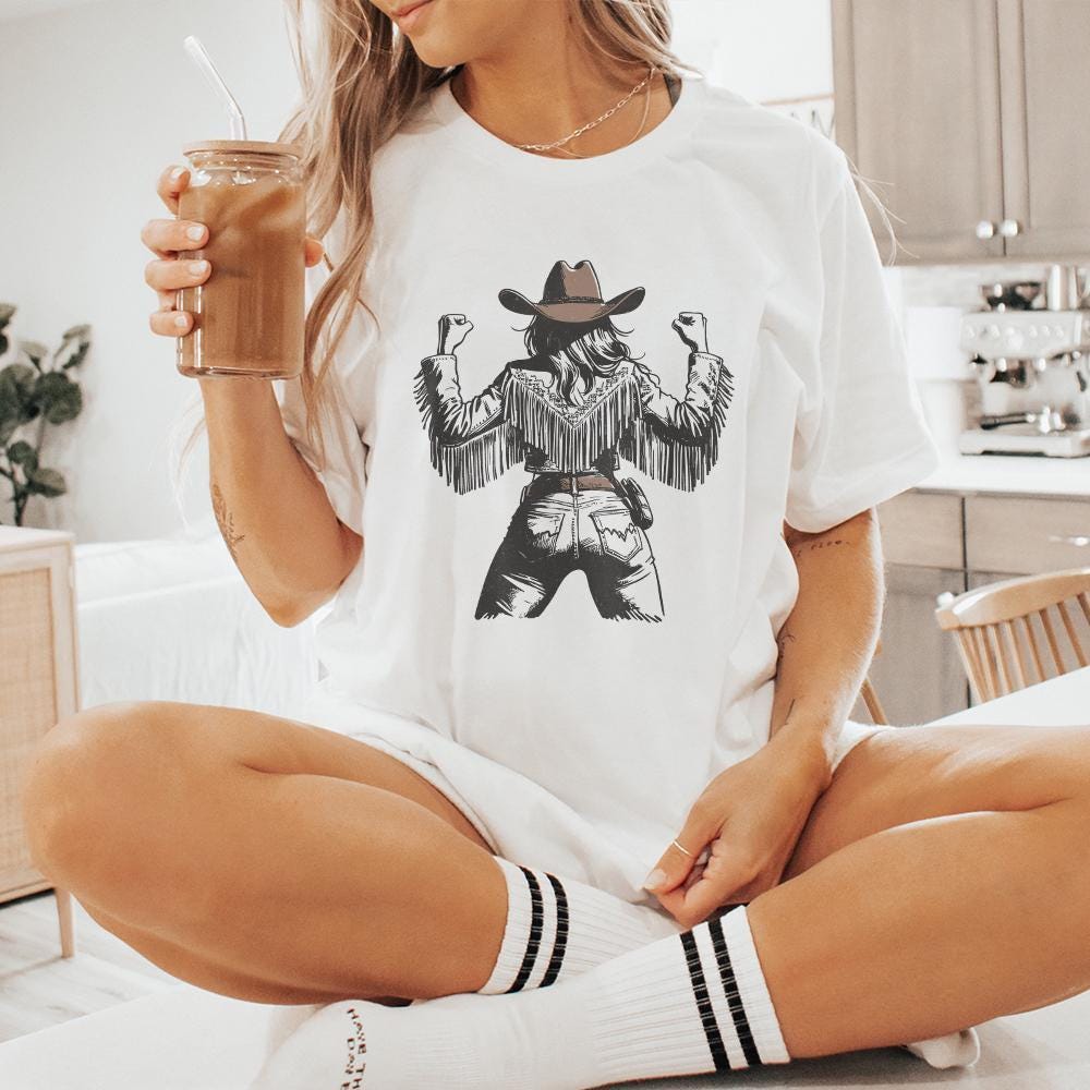 Rustic Cowgirl PNG, Vintage Style PNG - 300 DPI Design for T-Shirt
