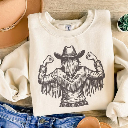 Empowered Cowgirl PNG, Strong Female Western Art - 300 DPI Design for