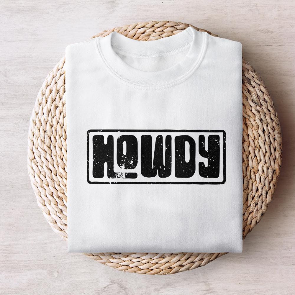 Howdy Typography PNG, Vintage Western Greeting - 300 DPI Design for T-Shirt