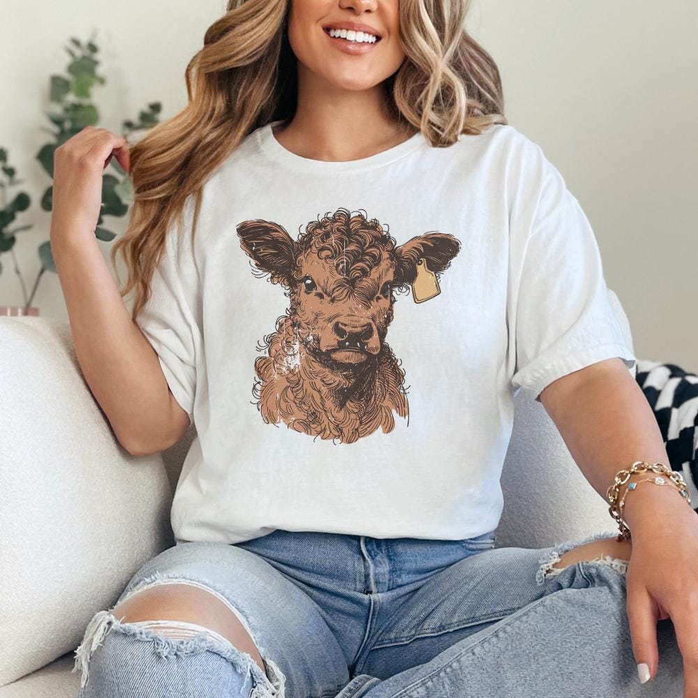 Highland Cow PNG, Desert Western png - 300 DPI Design for T-Shirt