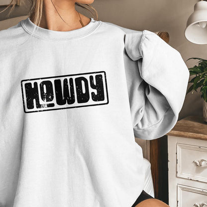 Howdy Typography PNG, Vintage Western Greeting - 300 DPI Design for T-Shirt