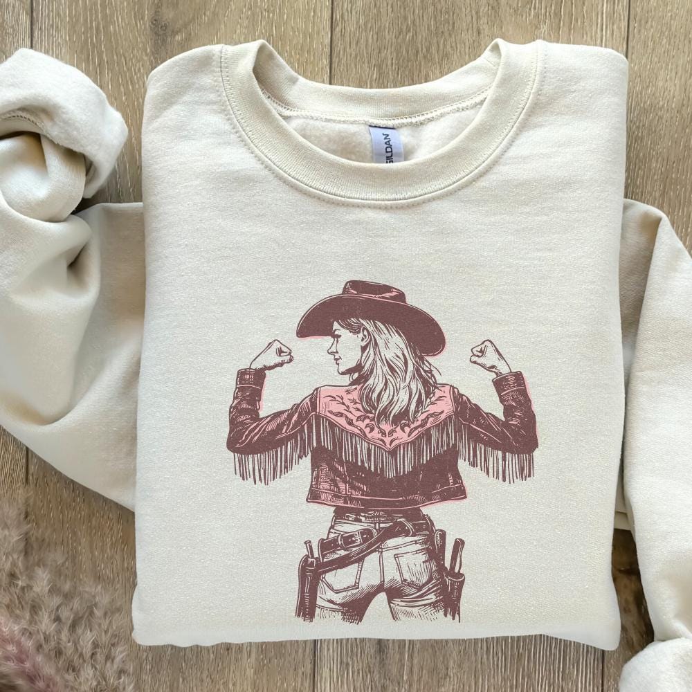 Bold Cowgirl PNG, Fringe Jacket Illustration - 300 DPI Design for T-Shirt